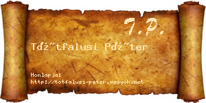 Tótfalusi Péter névjegykártya