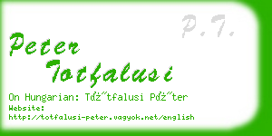 peter totfalusi business card
